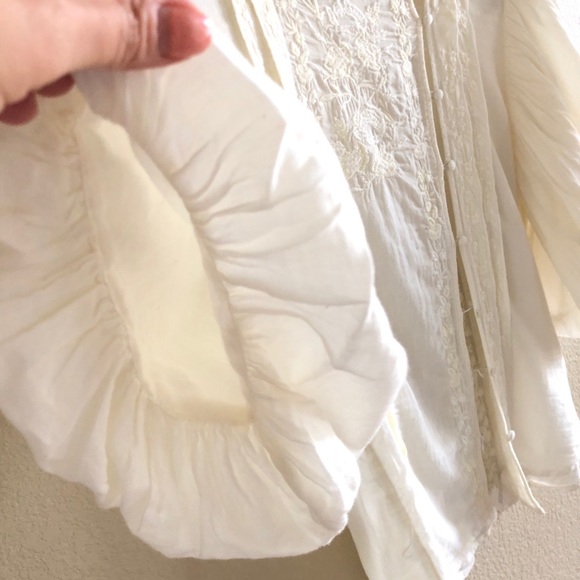 Free People || Ivory Button Blouse - Picture 8 of 10